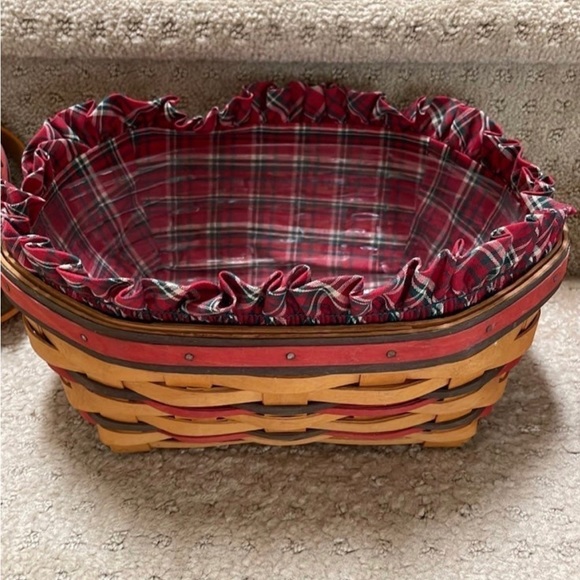 Longaberger All American Summertime Basket Bundle 3 Red and Blue weave July 4th - Picture 2 of 9